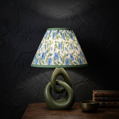 Inaya Powder Blue pleated blockprint lampshade 14 inch image 5