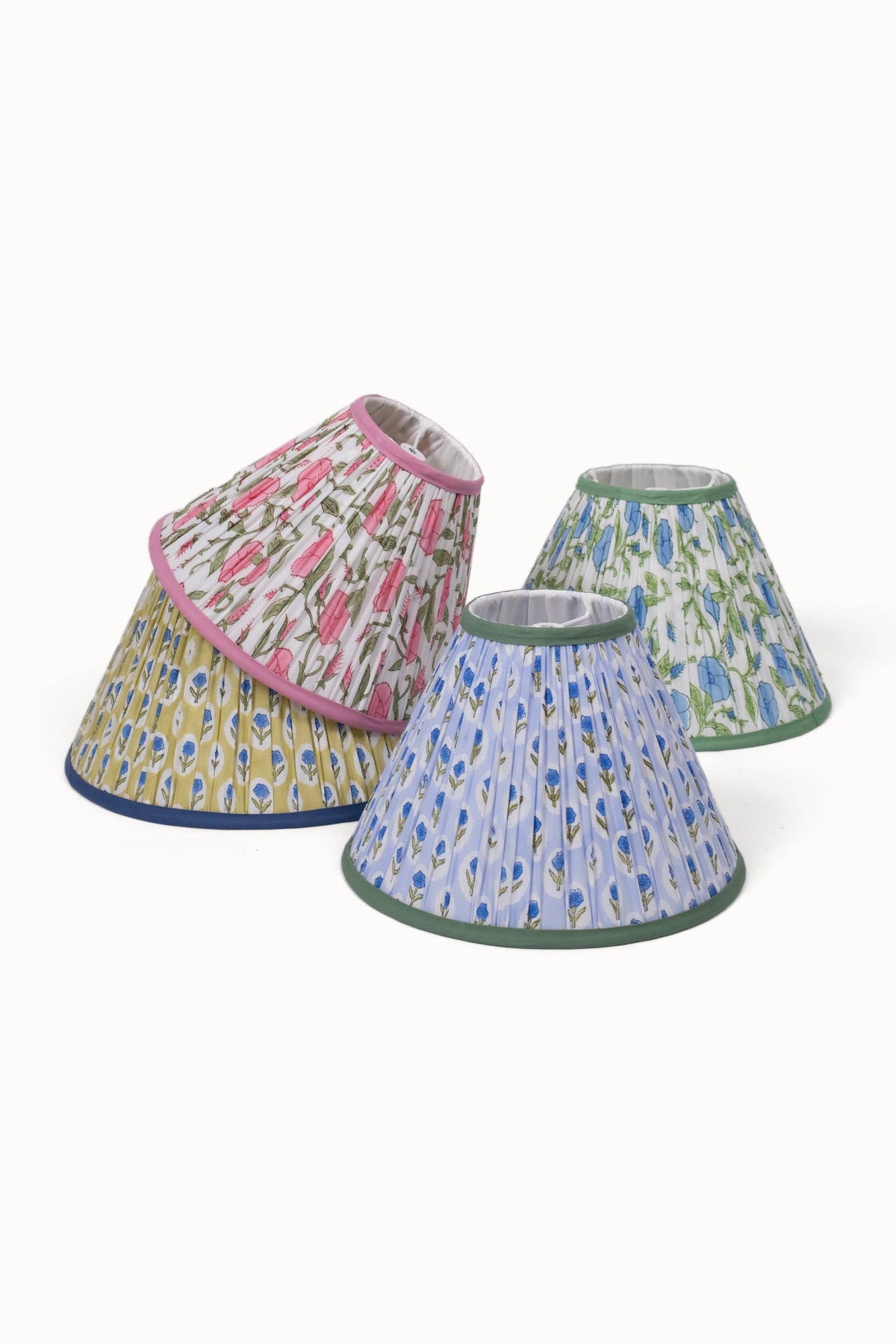 Inaya Powder Blue pleated blockprint lampshade 14 inch image 9